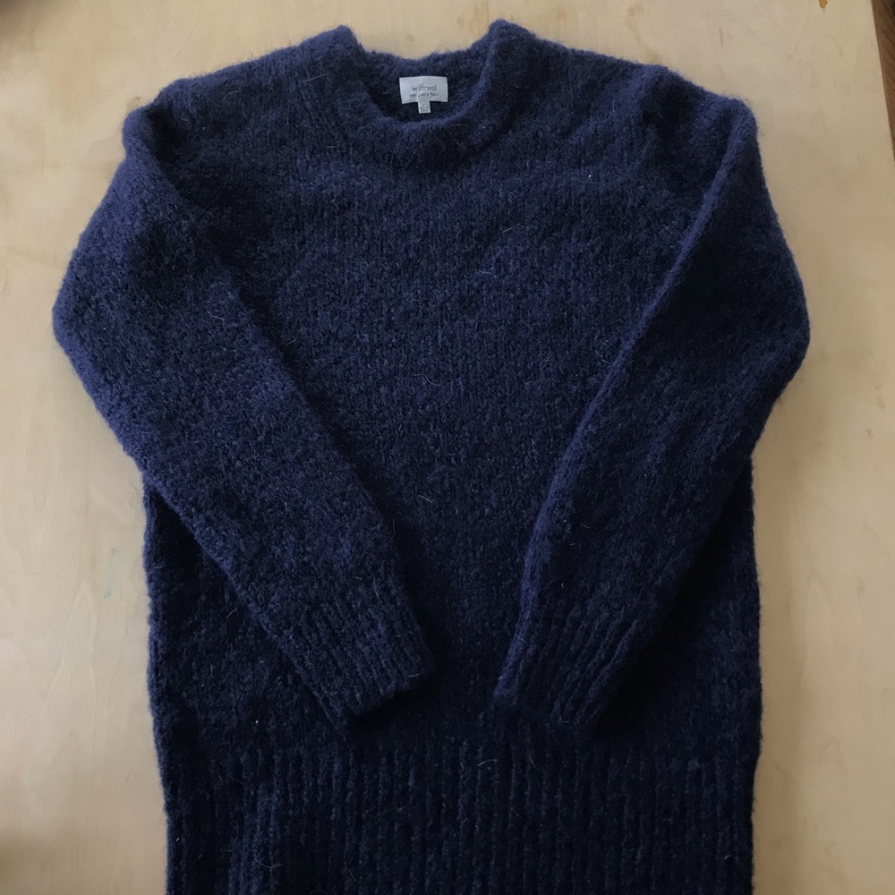 Aritzia Wilfred Prony Sweater Dress Navy